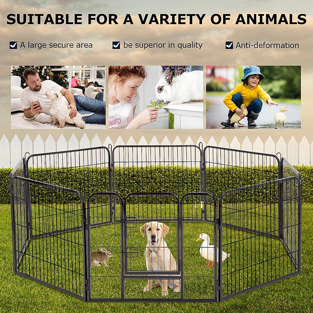 Dog Pen Extra Large Indoor Outdoor Dog Fence Playpen Heavy Duty 16/8 ...